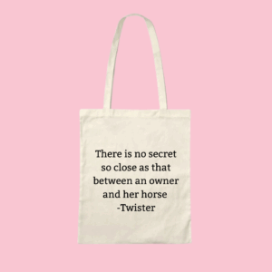 Totebag met eigen quote + naam van je paard