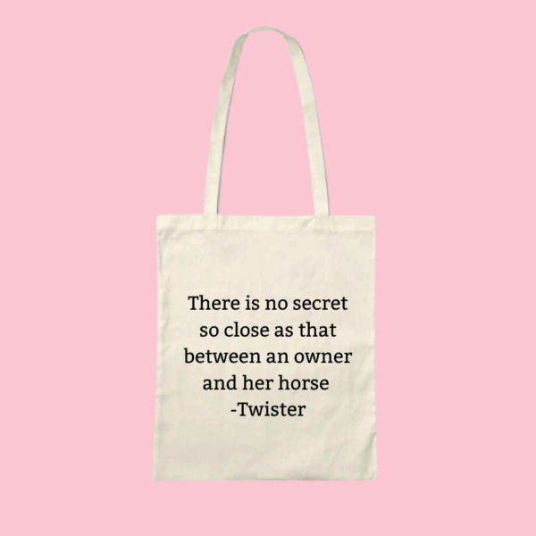Totebag met eigen quote + naam van je paard
